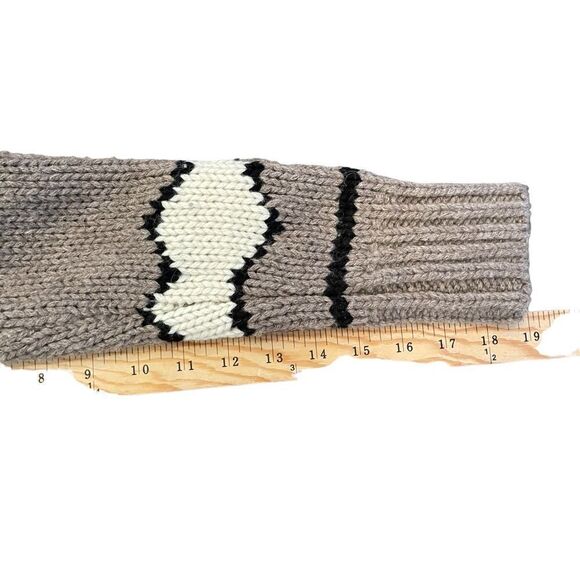 TNA Cardigan Cowichan Wool Chunky Knit Brown Cream Black Sweater Women's XXS Zip - Picture 9 of 9